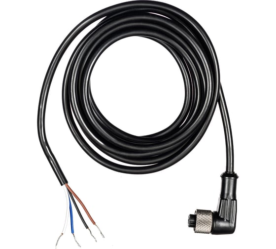 Изображение товара Кабель с разъёмом Prompower 2 метра, Разъём M12 угловой, 4-pin KJT-J12A4-LY KJTJ12A4LY