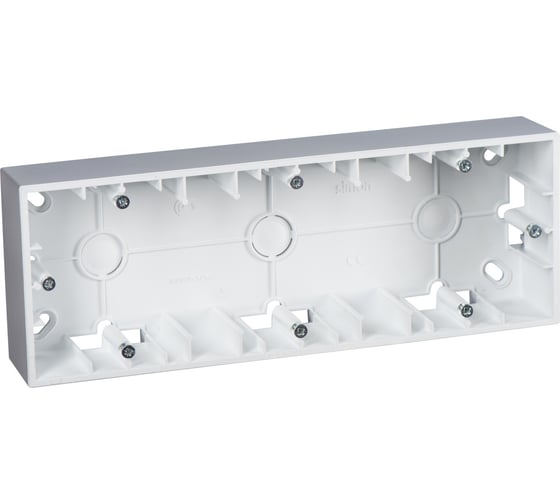 Изображение товара Монтажная коробка Simon для накладного монтажа, 3 поста, алюминий 1590753-033