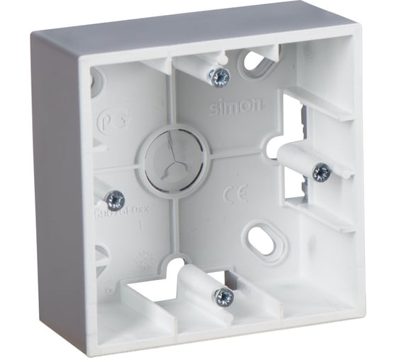 Изображение товара Монтажная коробка Simon для накладного монтажа, 1 пост, алюминий 1590751-033