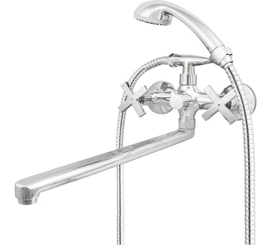 Изображение товара Смеситель для ванны Mix&Fix Соффрон двуручный, с аксессуарами, с L-изливом, 350 мм тов-174018