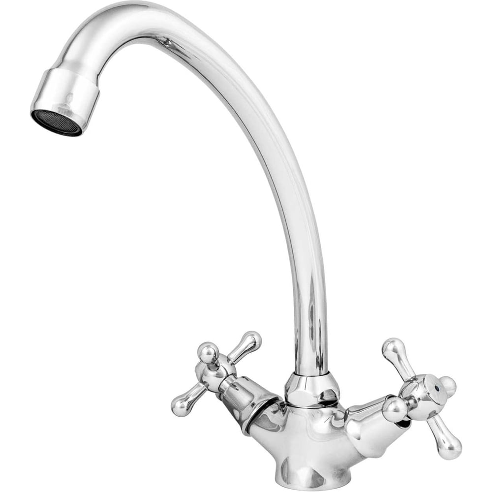 Изображение товара Современный двухрычажный кухонный смеситель Mix&Fix Соффрон с поворотным изливом