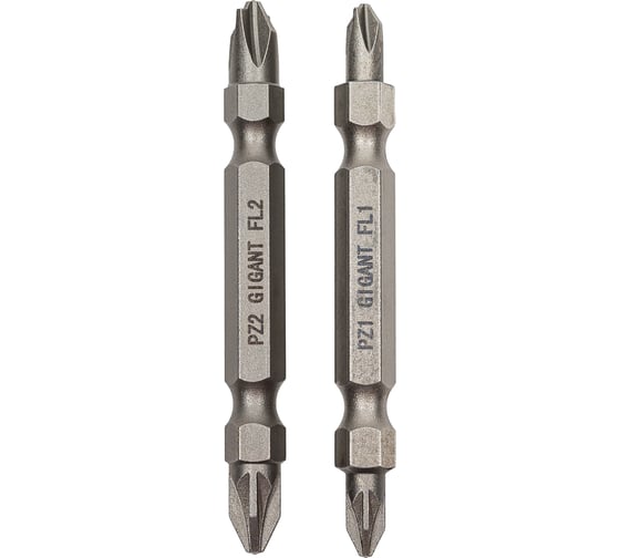 Изображение товара Биты двусторонние комбинированные 2 шт, PZ-FL2, PZ-FL1, 65 мм, S2 Gigant GBS 2C65B