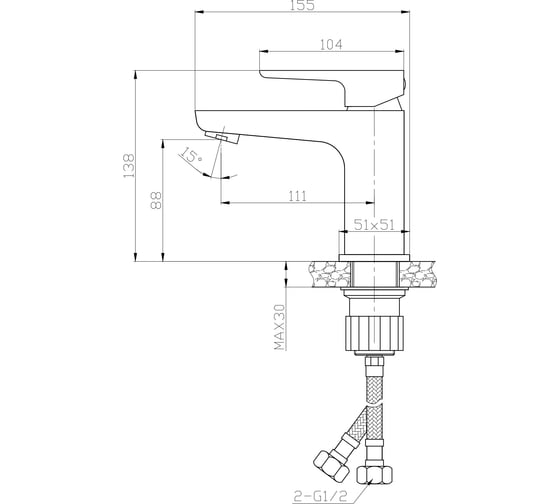 Изображение товара Смеситель для раковины ESKO "Berlin" BR26M