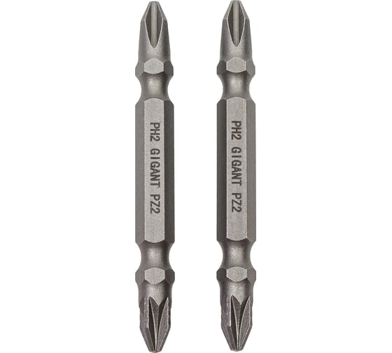 Изображение товара Биты двусторонние комбинированные 2 шт, PH2-PZ2, 60 мм, S2 Gigant GBS 2C65A