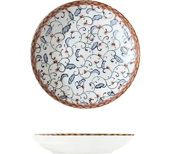 Изображение товара Тарелка Homium Kitchen Japanese Collection, Очарование, диаметр 20 см, синий/белый plategzhel01