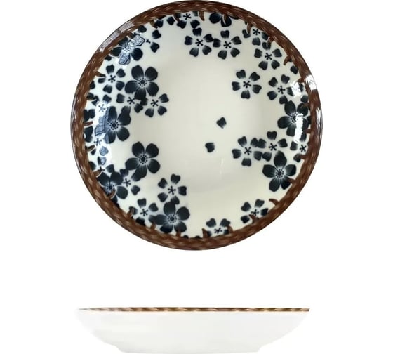 Изображение товара Тарелка Homium Kitchen Japanese Collection, Очарование, диаметр 20 см, синий/белый plategzhel02