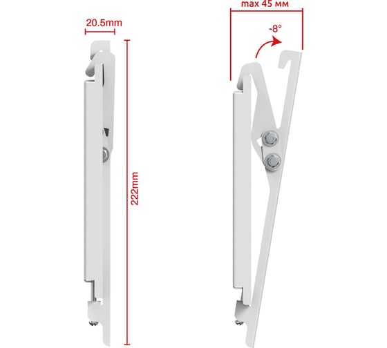 Изображение товара Кронштейн UNITEKI TMN1601NW на стену для телевизора или монитора с наклоном, диагональ 23-43 дюйма 21994