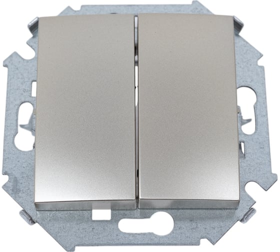 Изображение товара Двухклавишный выключатель Simon 16А 250В, винтовой зажим, шампань 1591398-034