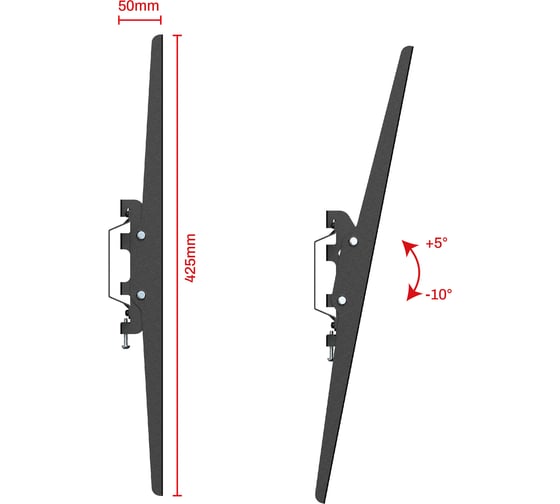 Изображение товара Кронштейн UNITEKI TM4402 для телевизора, с наклоном, для диагоналей 32-55 дюймов, крепление настенное 21997