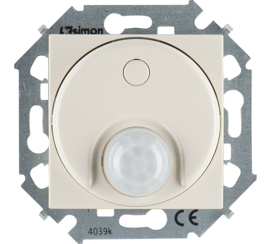Изображение товара Выключатель Simon с датчиком движения 500 Вт, 230 В, винтовой зажим, слоновая кость 1591721-031