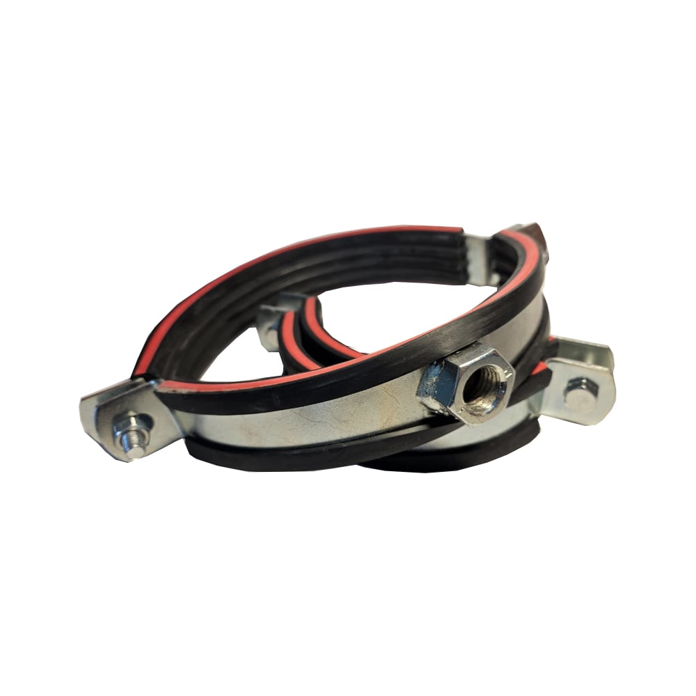 Изображение товара Хомут трубный СВК высокой нагрузки с гайкой М16 140 мм оцинкованный