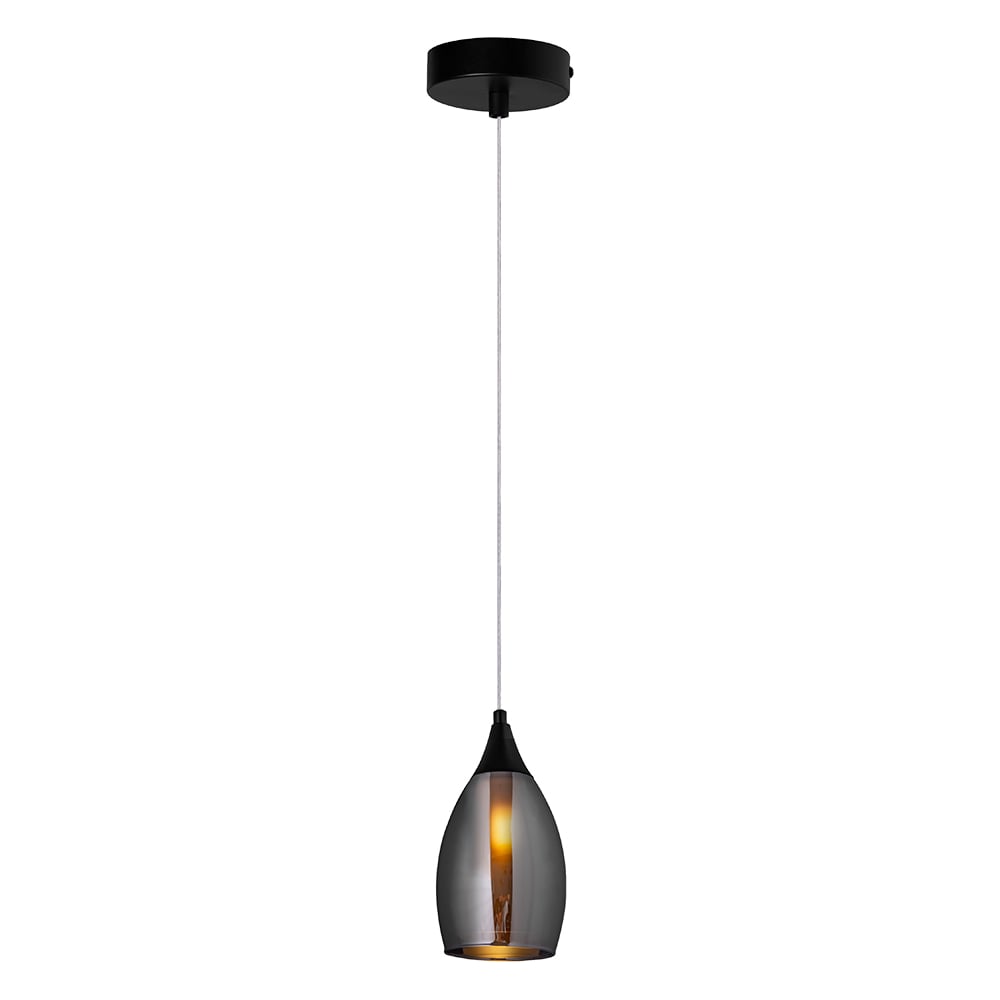 Изображение товара Подвесной светильник ARTE LAMP BARRY A7951SP-1BK с стеклянным плафоном и длиной подвеса 1500 мм