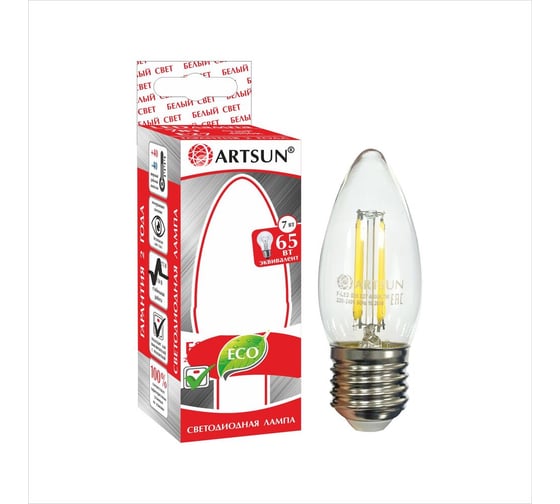 Изображение товара Лампа светодиодная ARTSUN F-LED B35 7W E27 4000K