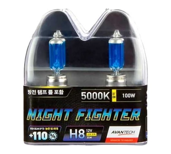 Изображение товара Лампа высокотемпературная H8 12V 35W (70W) 5000K, комплект 2 шт. арт. AB5008 Avantech 161005