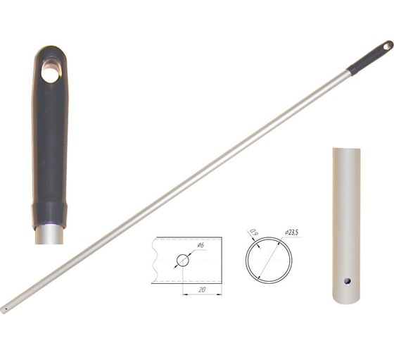 Изображение товара Рукоятка Метлана ПРО наконечник серый 0 301