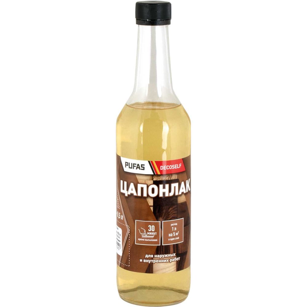 Изображение товара Лак Pufas «Цапон» для наруж и внутр работ Decoself 0,5л тов-200123