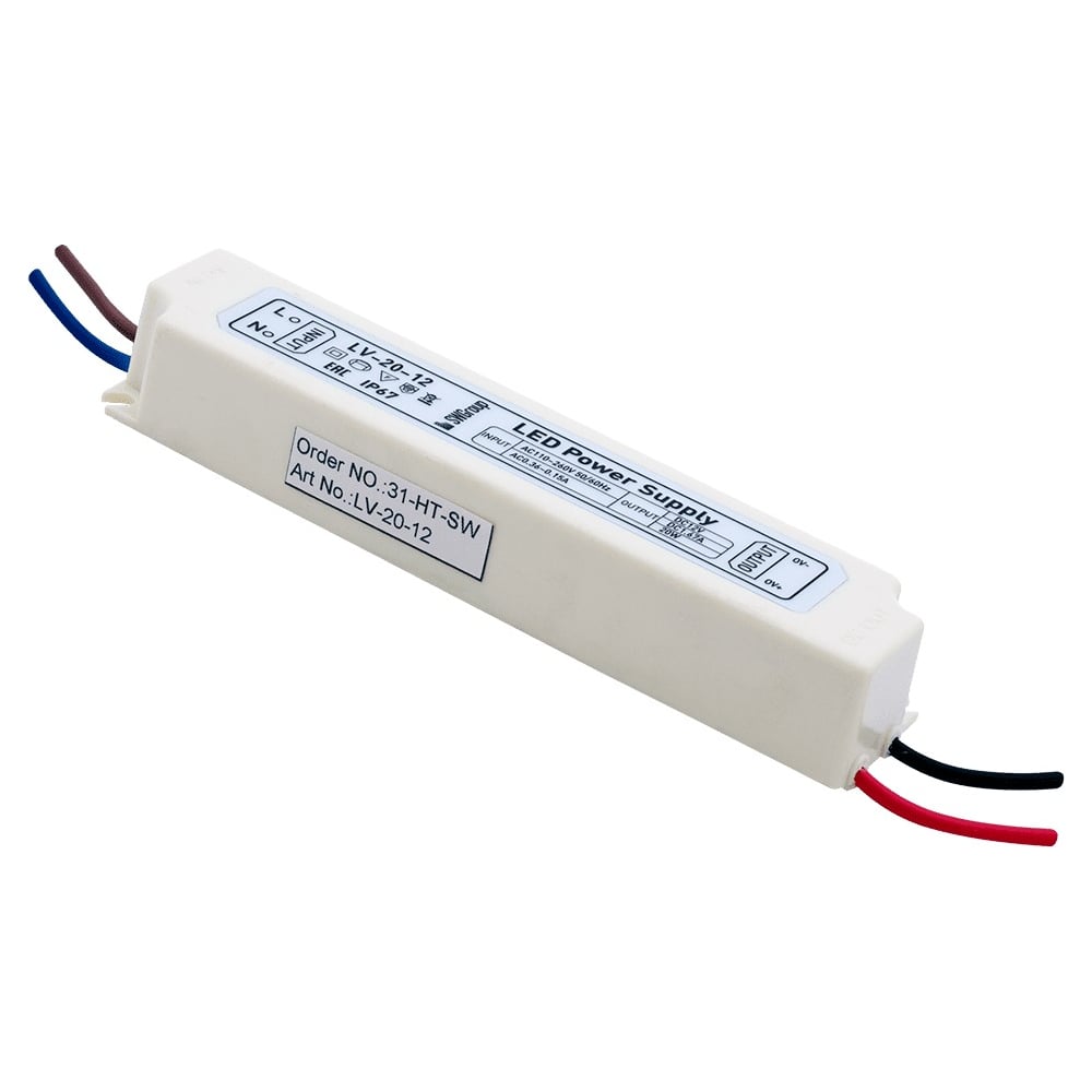 Изображение товара Блок питания SWG IP67 20W 12V для лент и модулей пластик
