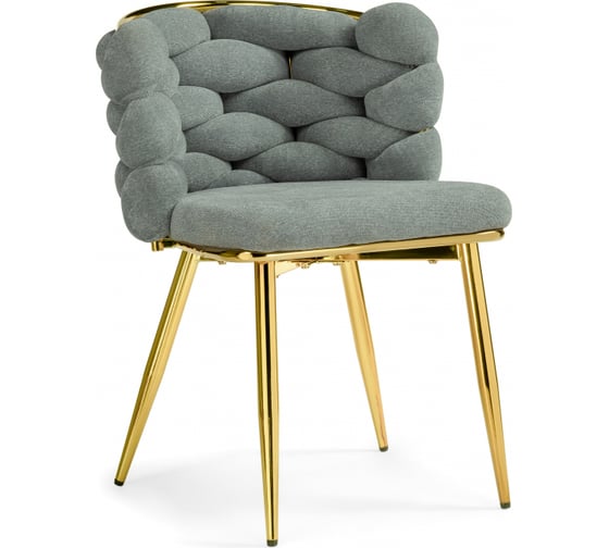 Изображение товара Стул на металлокаркасе Woodville Rendi light gray / gold 15759