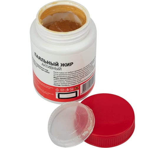 Изображение товара Флюс для пайки паяльный жир АКТИВНЫЙ (100 мл) банка REXANT 09-3672