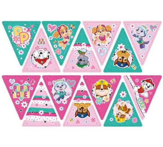 Изображение товара Гирлянда поздравительная ND Play Щенячий патруль Персонажи флажки для девочек 294989