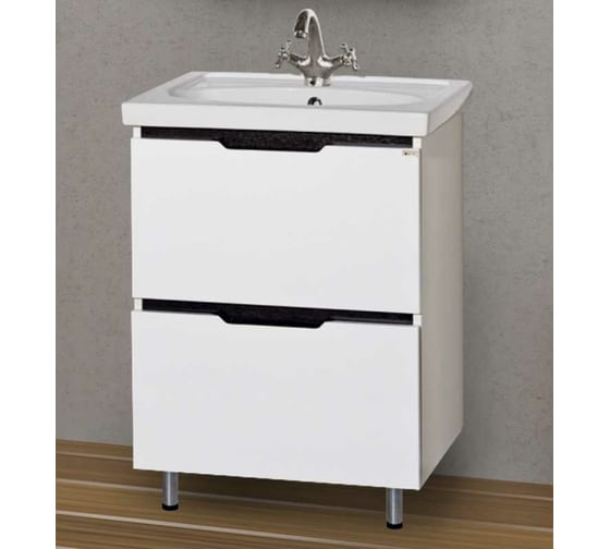 Изображение товара Напольная комбинированная тумба Misty Лайм - 60 с двумя ящиками Э-Лай01060-2Я