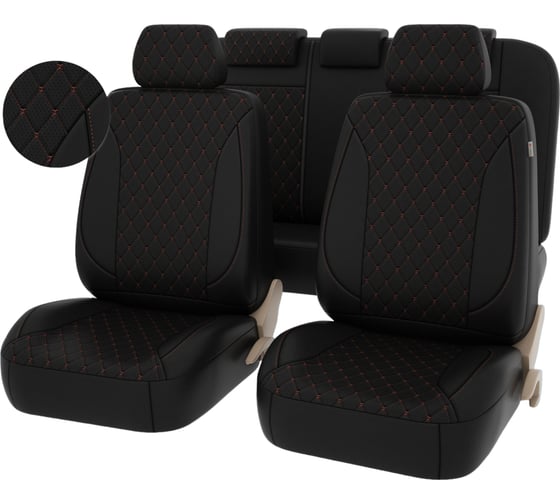 Изображение товара Чехлы PSV Graf Next Черный Ромб коричневый Бабочка отстрочка коричневая ромб экокожа 136901