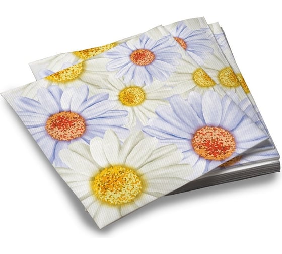 Изображение товара Салфетки бумажные ND Play трехслойные Ромашка 33x33 см 20 шт 309796