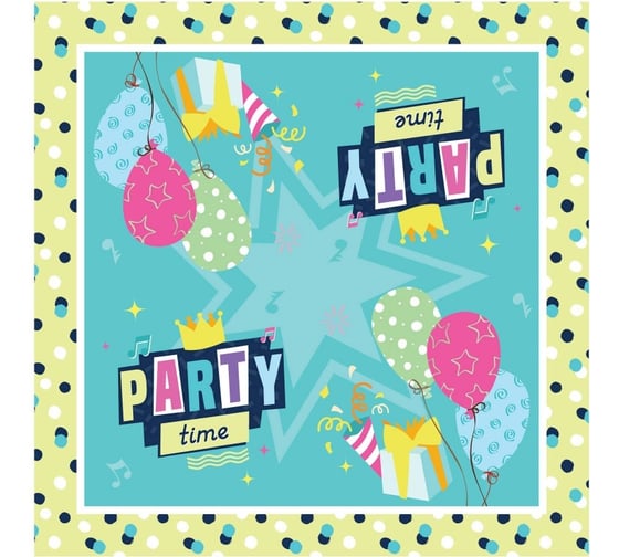 Изображение товара Салфетки бумажные ND Play трехслойные Вечеринка 33x33 см 20 шт 303606