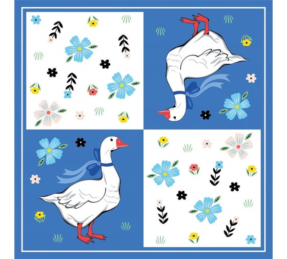 Изображение товара Салфетки бумажные ND Play трехслойные Гуси 1 33x33 см 20 шт 307895