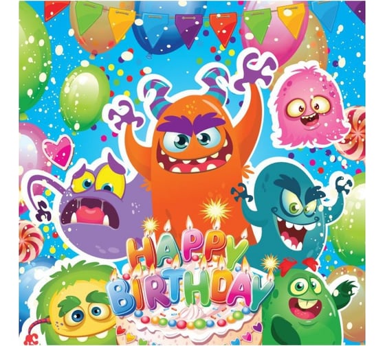 Изображение товара Салфетки бумажные ND Play трехслойные Чудики 33x33 см 20 шт 303022