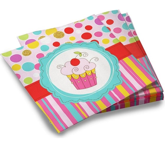 Изображение товара Салфетки бумажные ND Play трехслойные Тортик 33x33 см 20 шт 297191