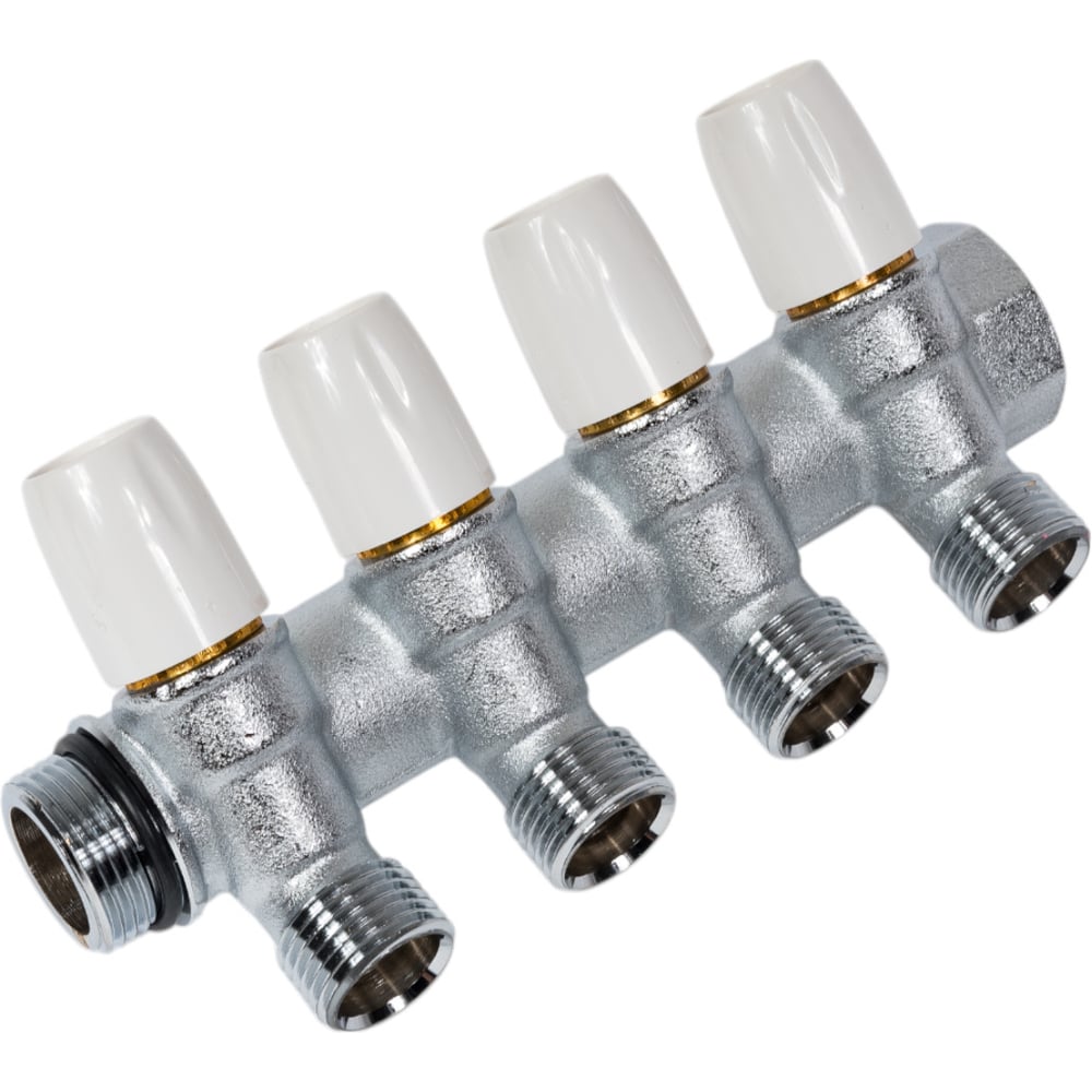 Коллектор Tiemme 3/4 ВР(г) х 4 выхода 1/2 НР(ш) х 3/4 НР(ш) регулируемый (1860004) - 2