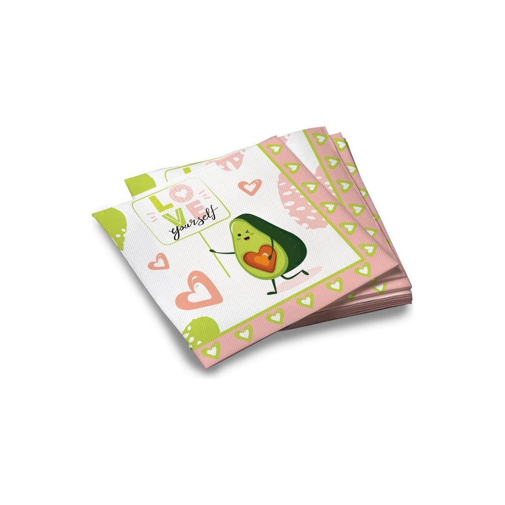 Изображение товара Бумажные салфетки ND Play трехслойные Авокадо 33x33 см 20 шт