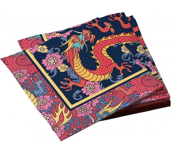 Изображение товара Салфетки бумажные ND Play трехслойные Китайские драконы 33x33 см 20 шт 309399