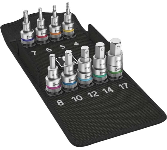 Изображение товара Набор головок торцевых 60 мм, 1/2" 8740 C HF 1 Hex-Plus Zyklop со вставкой-битой с внешним шестигранником, 9 предметов WERA WE-004201