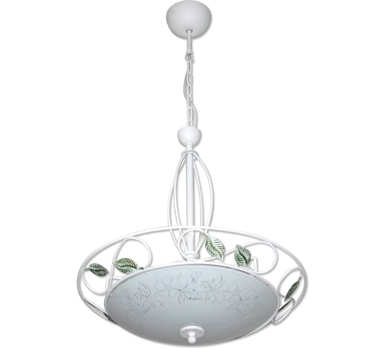 Изображение товара Светильник подвесной ЭЛЕТЕХ Лара 300 НСБ 01-2x60-119 глянцевый белый /корпус Флора 1005251592