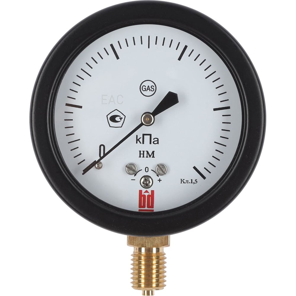 Изображение товара Напоромер НМ 100 Р 0-100 мбар G1/2" кли. 1.5 черный корпус DIN CASE