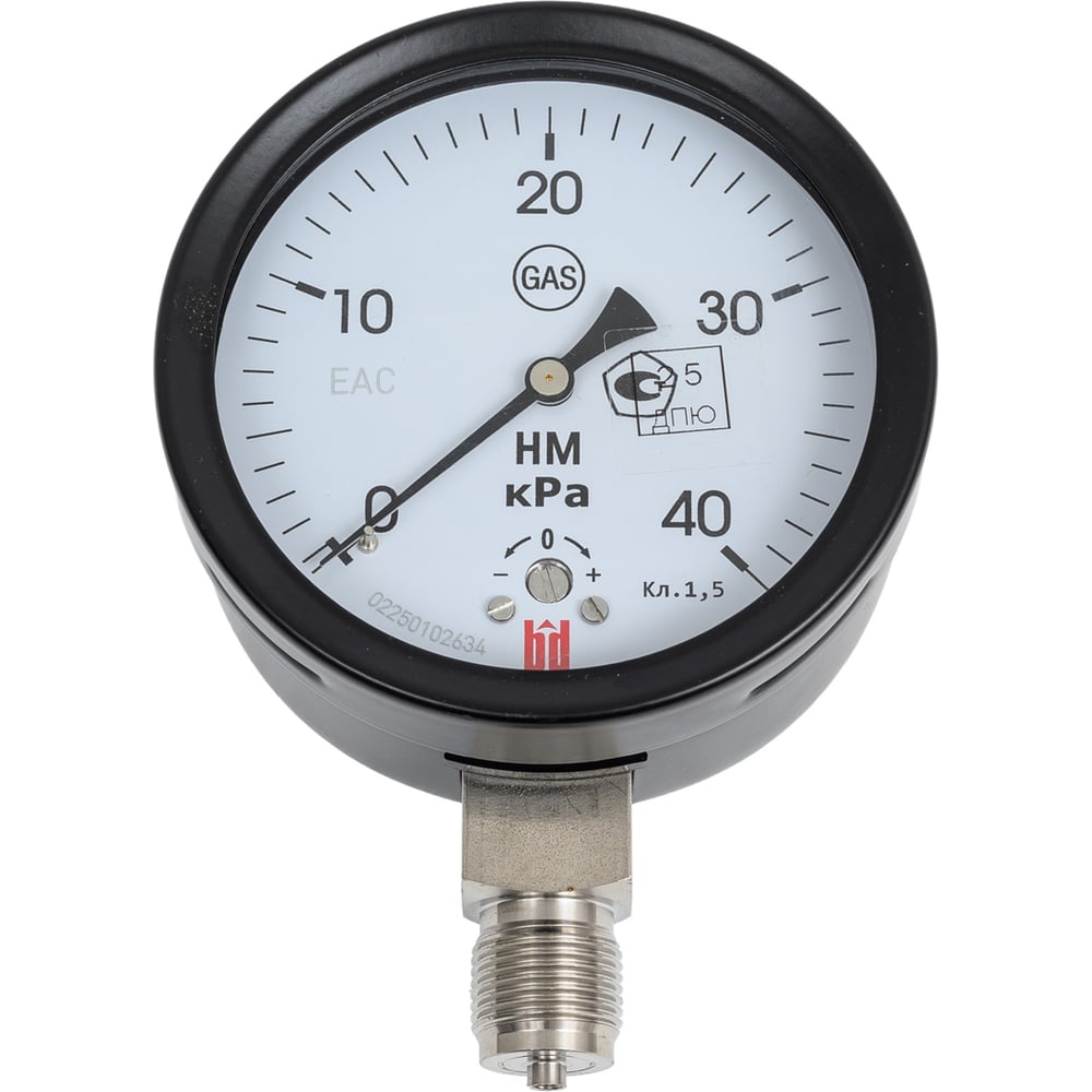 Изображение товара Напоромер НМ 100 Р 0-40 кПа М20x1.5 класс 1.5 черный корпус
