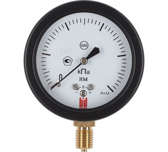 Изображение товара Напоромер НМ 100 Р (0-40) кПа, кл. 1.5, G1/2", DIN CASE, черный корпус BD 1251243011