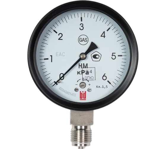 Изображение товара Напоромер НМ 100 Р (0-6) кПа, кл. 1.5, G1/2", DIN CASE, черный корпус BD 1251243013
