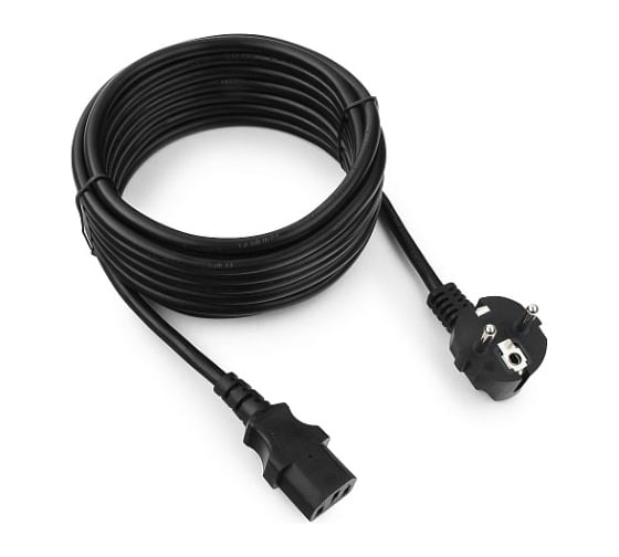 Изображение товара Кабель питания Cablexpert Schuko - C13, 5м, 3x1кв.мм, черный, с заземлением, пакет PC-186-1-5M