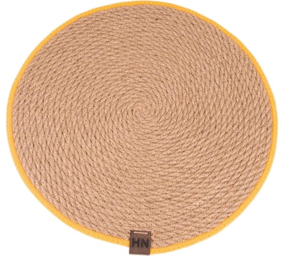 Изображение товара Сервировочная салфетка Nevidana's Home джут, 29 см, с желтым кантом NHJUTE29Y