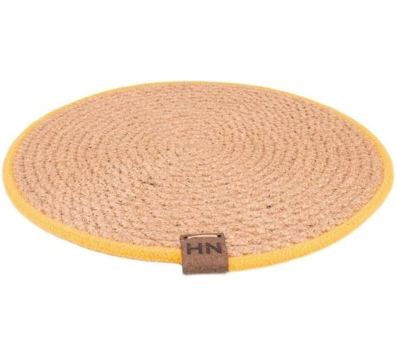 Изображение товара Сервировочная салфетка Nevidana's Home джут, 22 см, с желтым кантом NHJUTE22Y