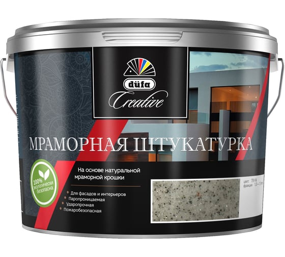 Изображение товара Мраморная штукатурка Dufa Creative 791-N (фракция 0,5-1,0 мм), 15 кг МП00-007332
