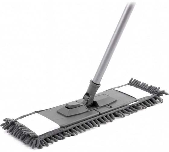 Изображение товара Швабра для влажной уборки In'Loran плоская лапша, шенилл, 42,5x13 см, ручка 110 см BS-030GR