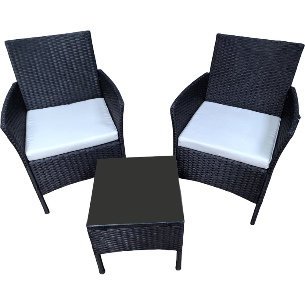 Изображение товара Комплект садовой мебели Green glade 3 предмета с закаленным стеклом и мягкими сиденьями