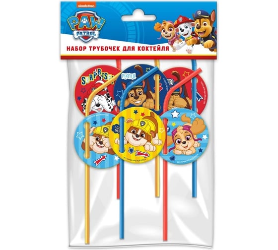 Изображение товара Набор трубочек для коктейля ND Play Щенячий патруль 6 шт., unisex 292182