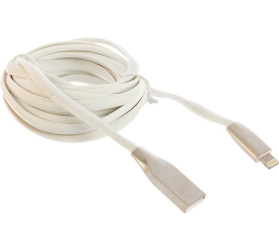 Изображение товара Кабель для Apple Cablexpert серия Gold AM/Lightning, длина 3м, белый, блистер CC-G-APUSB01W-3M