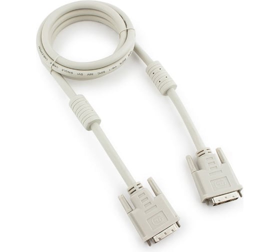 Изображение товара Кабель Cablexpert DVI-D, single link, 19M/19M, 1.8м, серый, экран, ферритовые кольца, пакет CC-DVI-6C