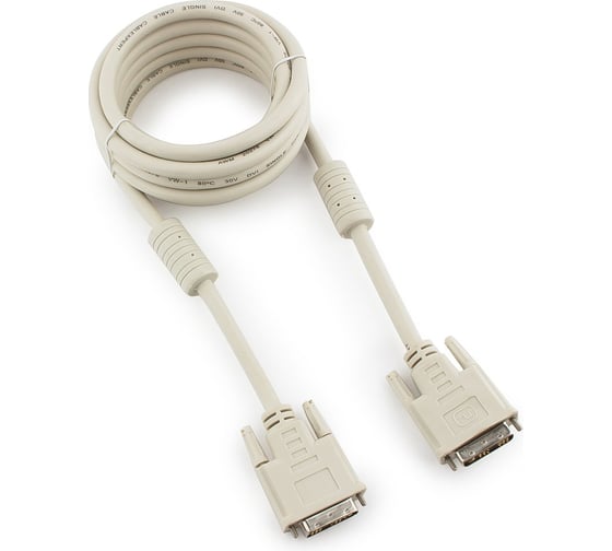 Изображение товара Кабель Cablexpert DVI-D single link, 19M/19M, 3.0м, серый, экран, ферритовые кольца, пакет CC-DVI-10